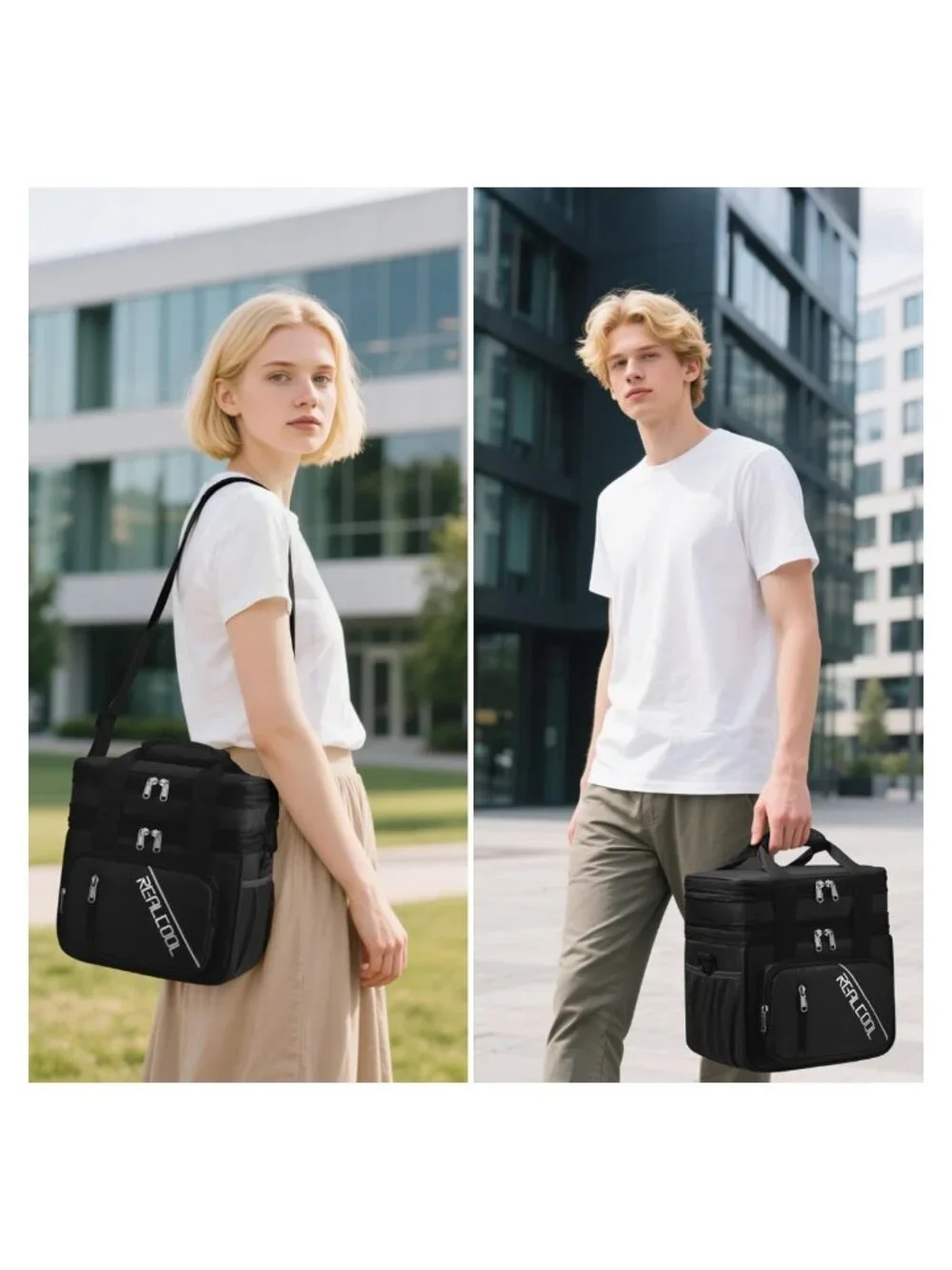 Insulated Double Deck Lunch Bag Leakproof 15L Cooler Box Work Travel